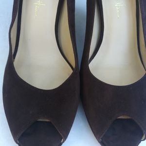 Cole Haan Suede Open Toe 3.5" Heel